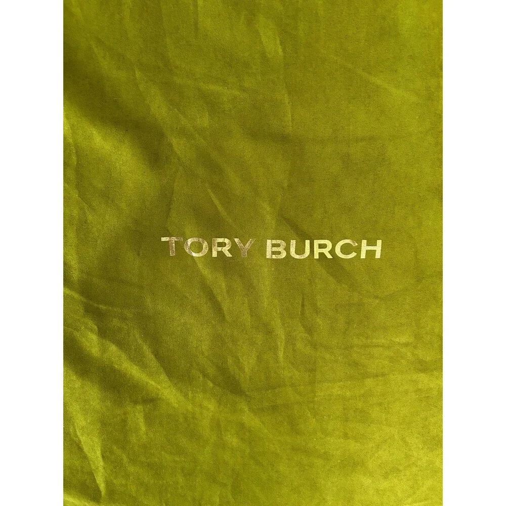 Tory Burch Green Drawstring Dust Bag With Gold Logo Lettering 22”x21”
